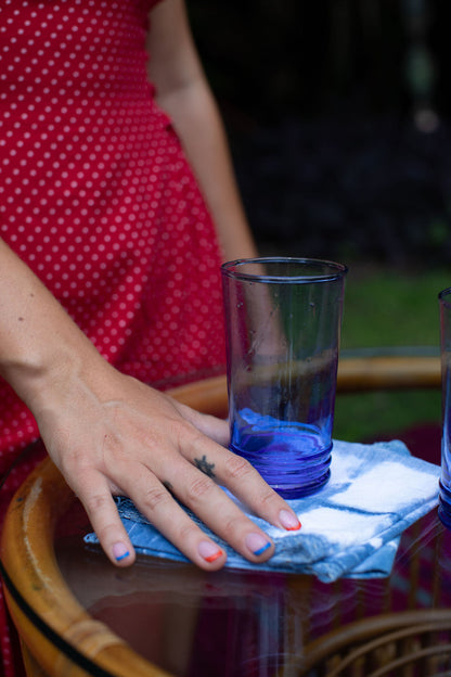 Moroccan Tall Blue Glass- 6