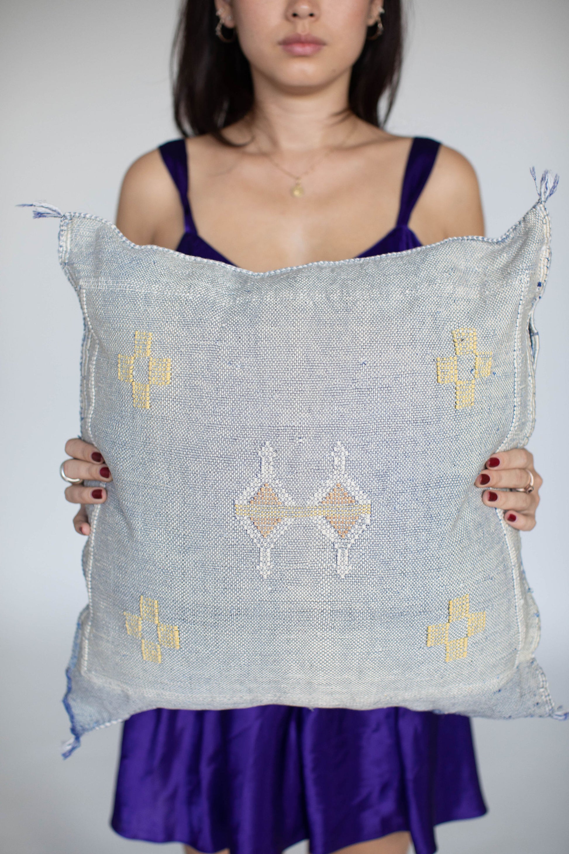 Pillow cover made out of Moroccan cactus silk and comes in many colors