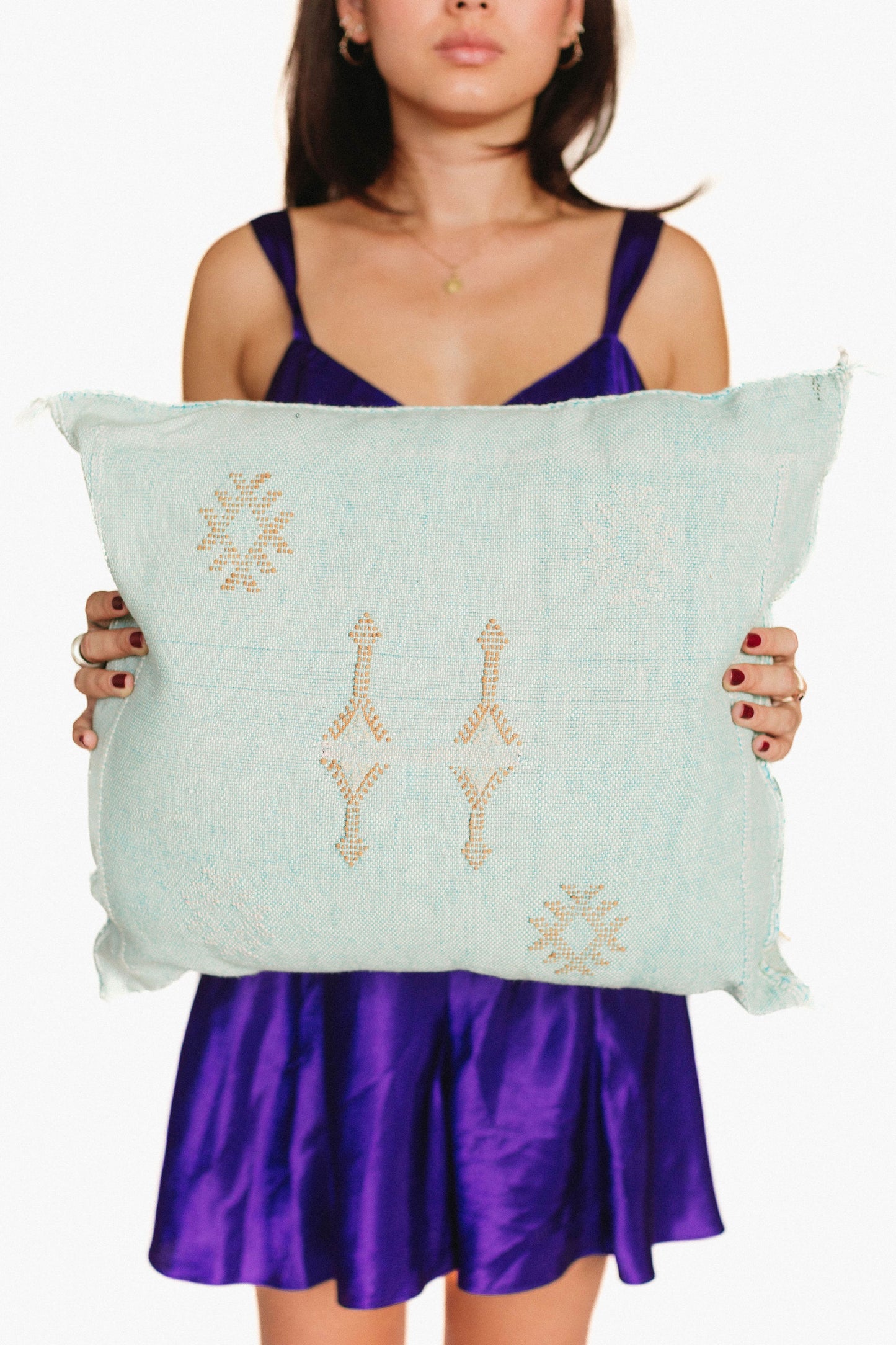 Pillow cover made out of Moroccan cactus silk and comes in many colors