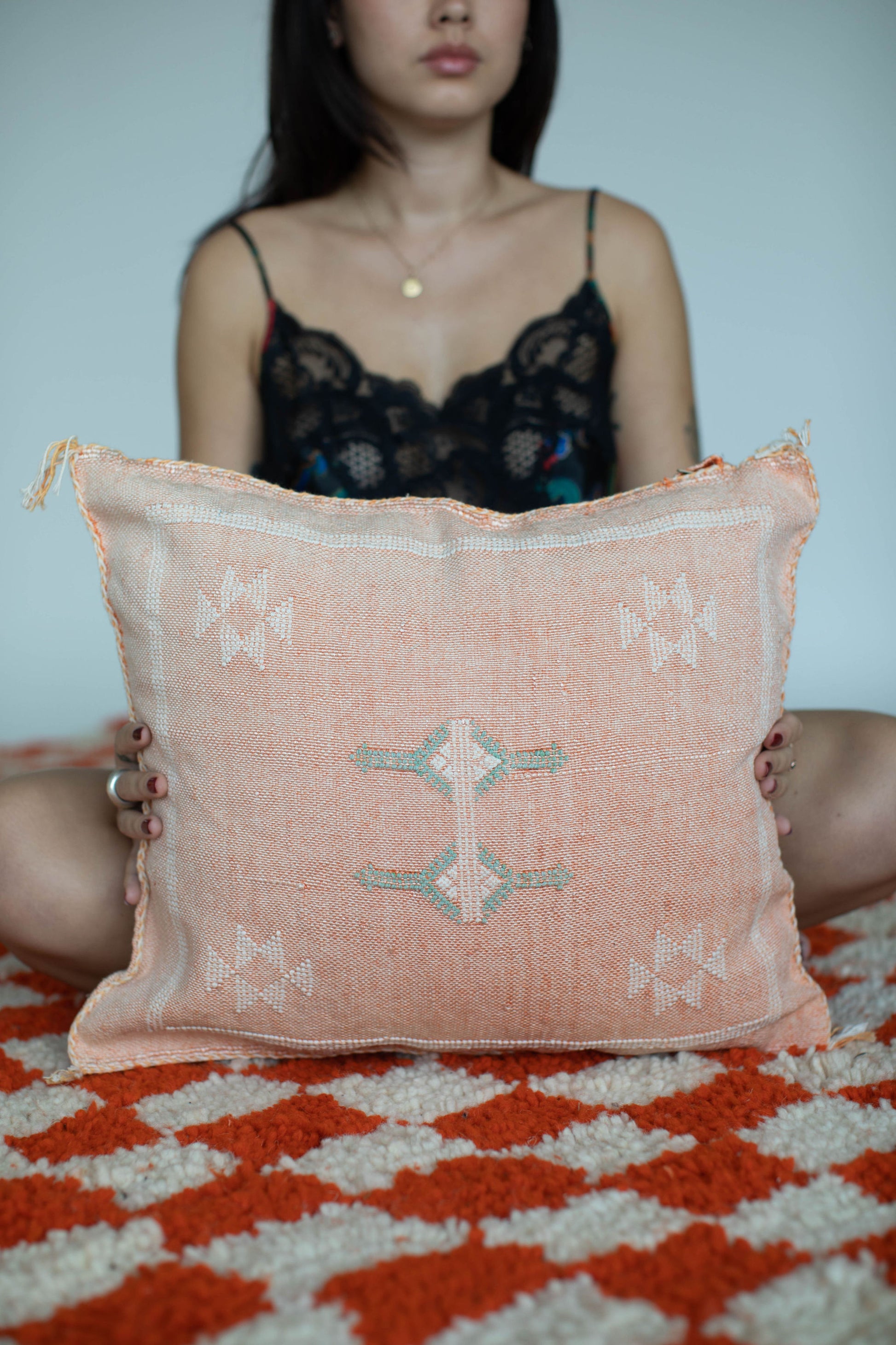 Pillow cover made out of Moroccan cactus silk and comes in many colors