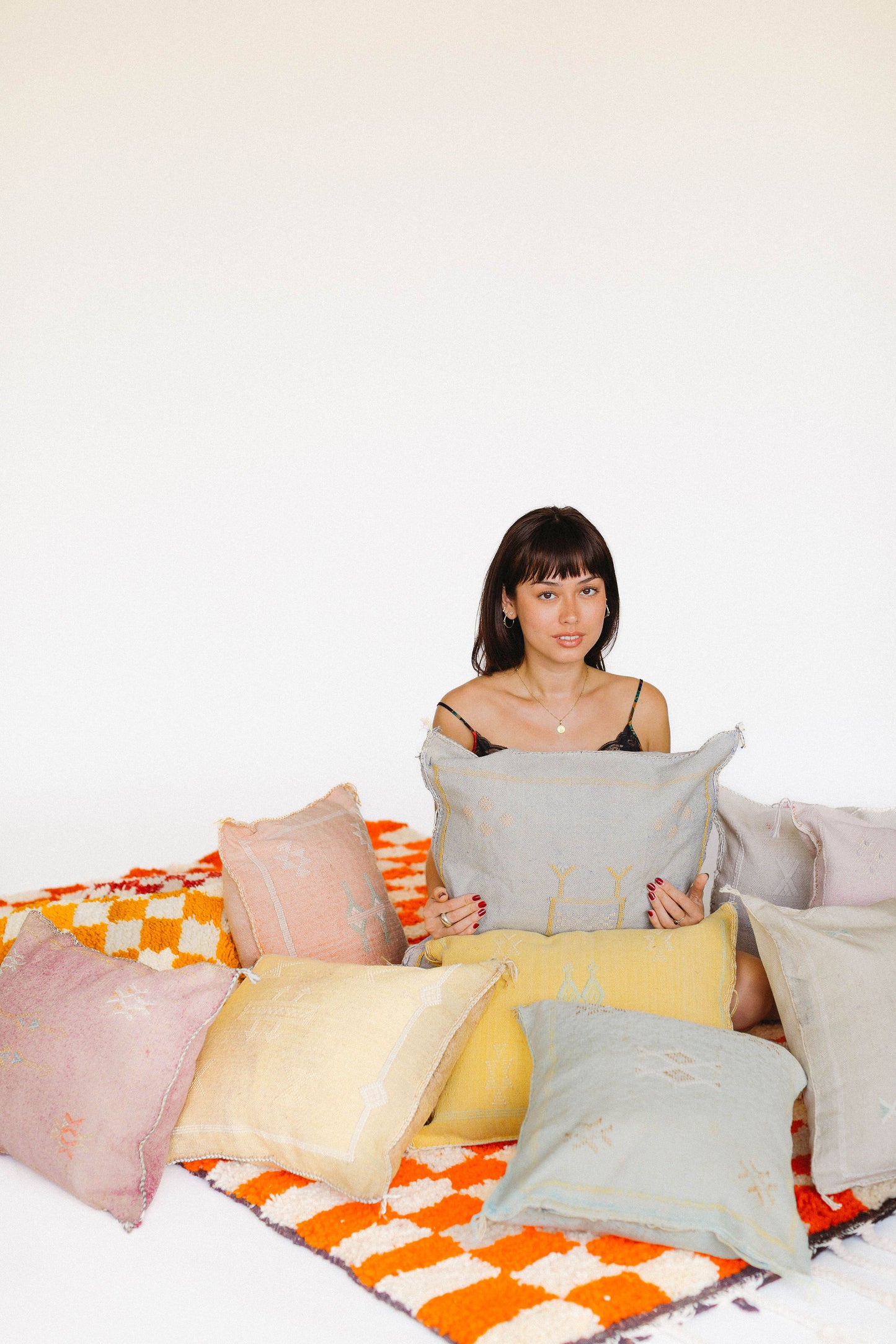 Pillow cover made out of Moroccan cactus silk and comes in many colors