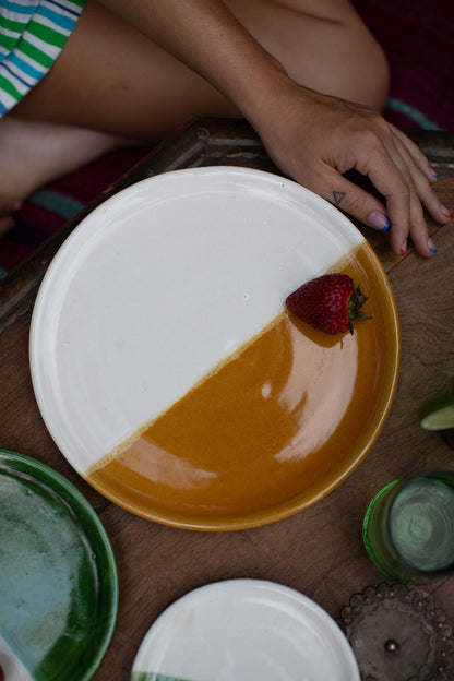 Orange Plate - Hand-painted Morocco